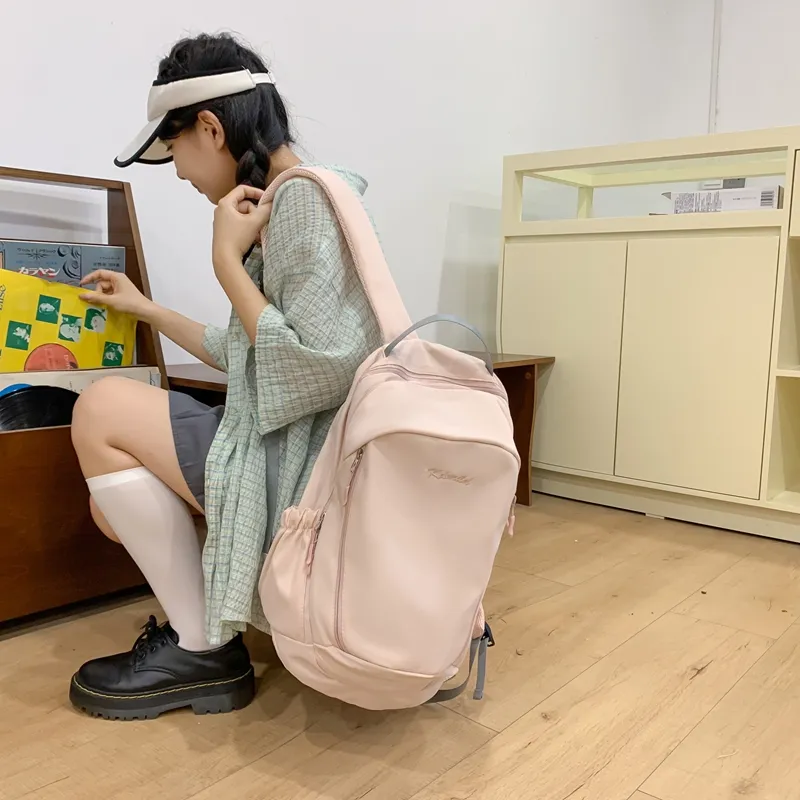 Yalu Nylon Backpack Tubas Unisex Ecru/Gray/Black/Pink/Light Blue-26