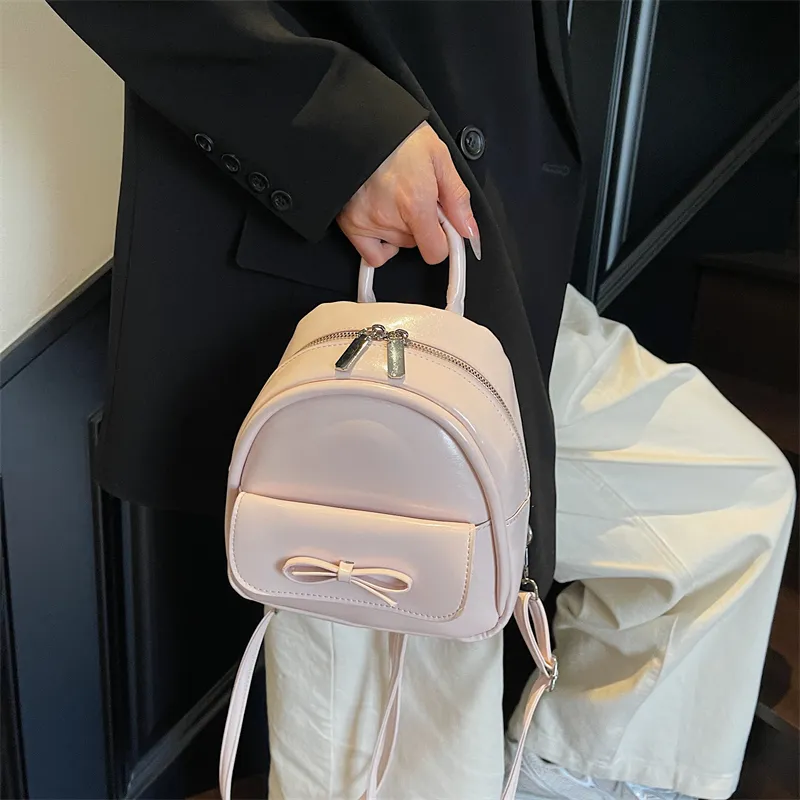 Yalu PU Backpack Women's Ecru/Silver/Black/Light Green/Pink-27