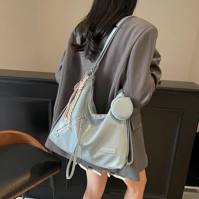 Yalu PU Backpack Women's Ecru/Black/Blue/Pink-14