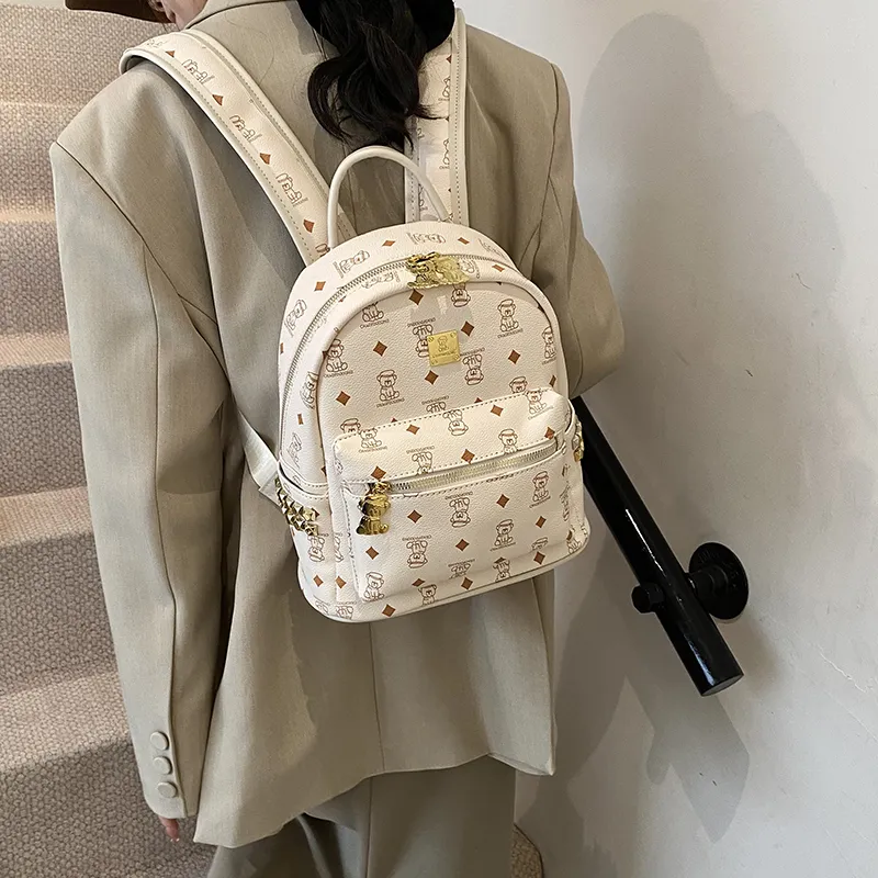 Yalu PU Backpack Regular Women's Black/Beige/Pink/Brown-12