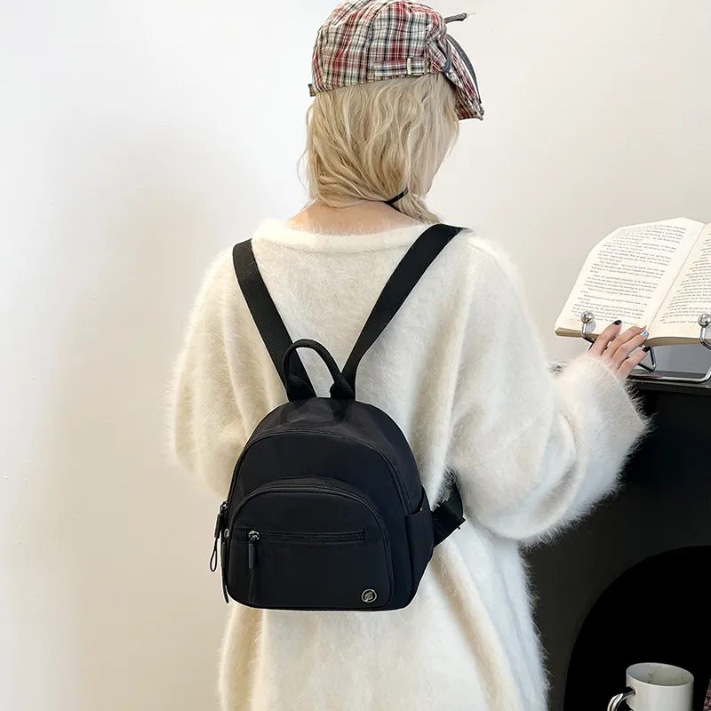 Yalu Nylon Backpack Regular Women's Black/Brown/Yellow/Purple/White/Green-3