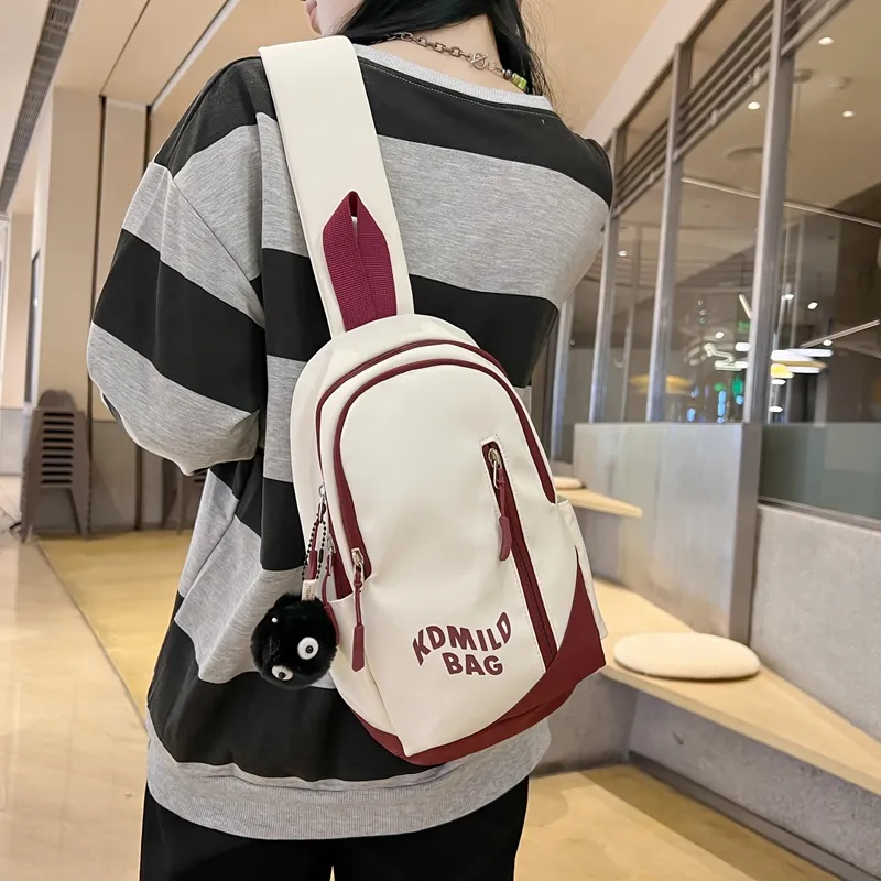 Yalu Nylon Sling Bag Regular Unisex Gray/Black/Pink/Burgundy/Blue-26