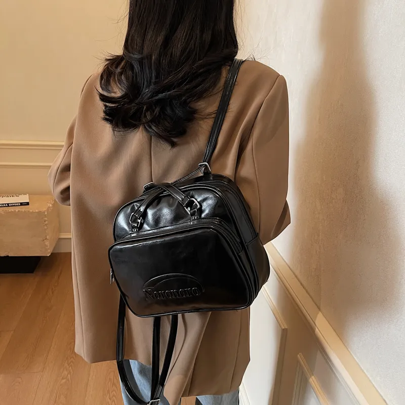 Yalu PU Backpack Shoulder Bag Regular Women's White/Black/Blue/Pink-11