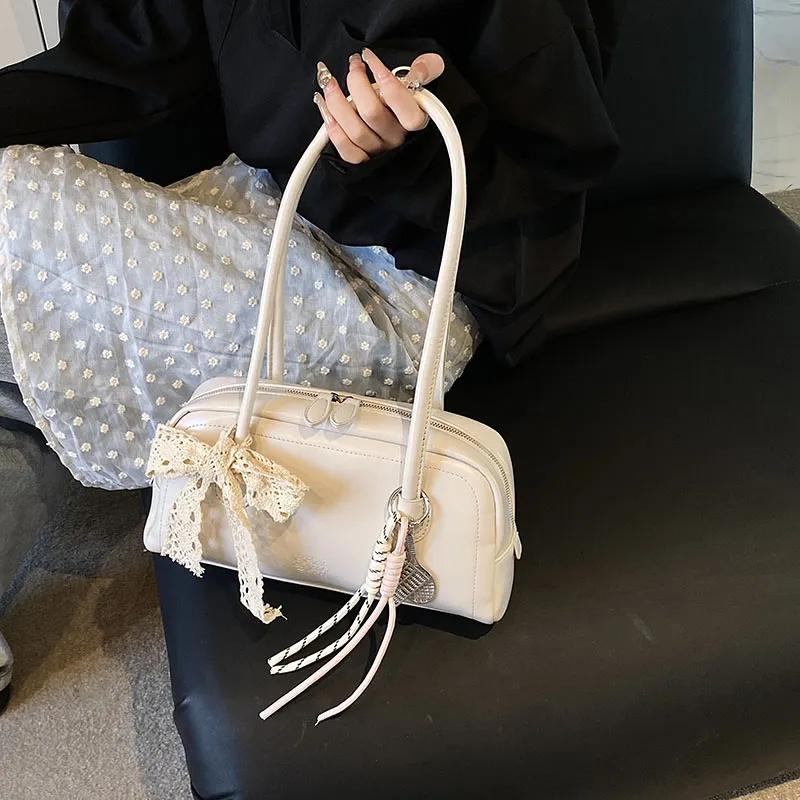 Yalu PU Shoulder Bag Regular Women's Pink/White/Silver/Black/Blue-13