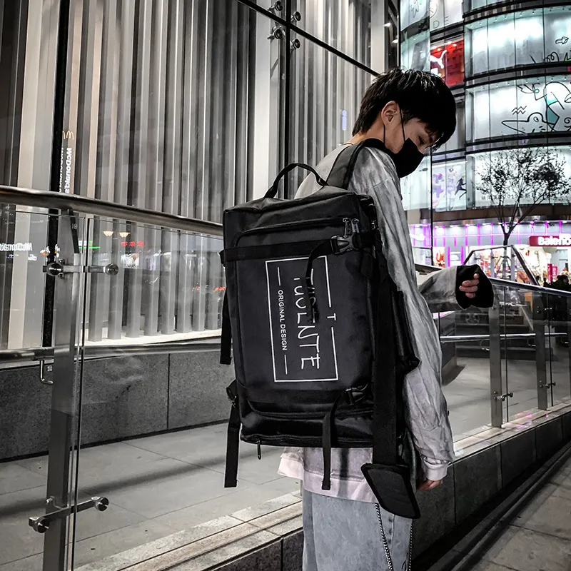 Yalu Nylon Backpack Regular Unisex Light Gray/Dark Gray/Black/Red-16