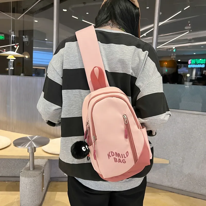 Yalu Nylon Sling Bag Regular Unisex Gray/Black/Pink/Burgundy/Blue-17