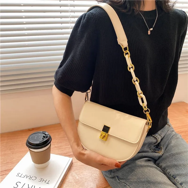Yalu PU Shoulder Bag, Crossbody Bag Regular Women's Khaki/White/Black/Gray/Yellow/Green-5