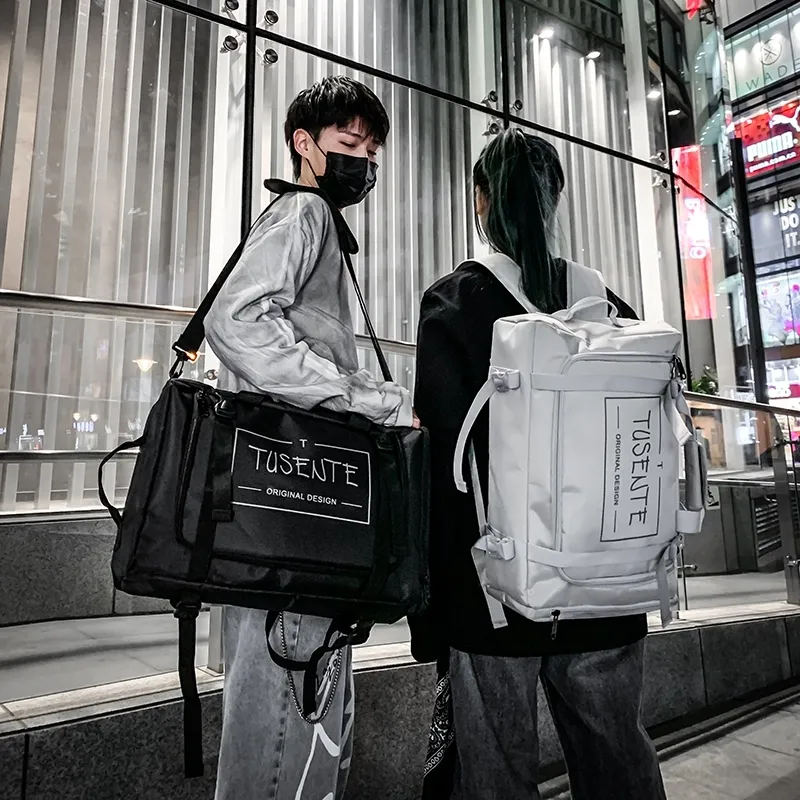 Yalu Nylon Backpack Regular Unisex Light Gray/Dark Gray/Black/Red-13