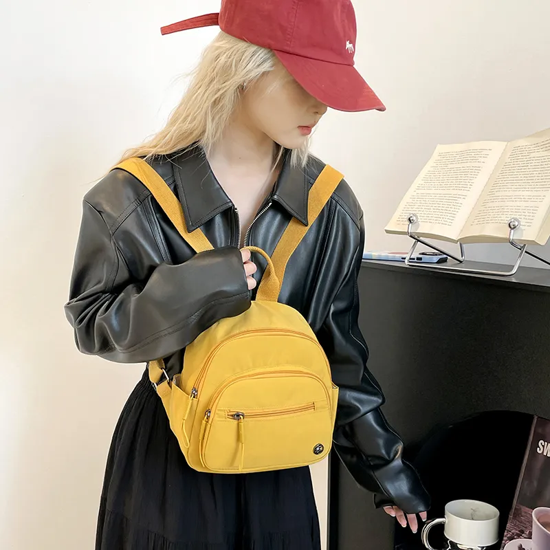Yalu Nylon Backpack Regular Women's Black/Brown/Yellow/Purple/White/Green-7