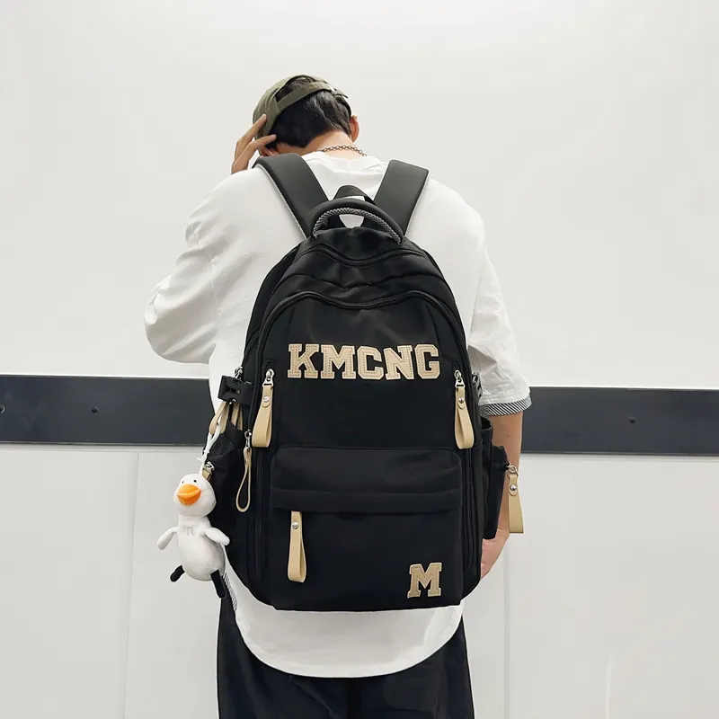 Yalu Fabric Backpack Unisex Black/Red/Khaki/Blue-4