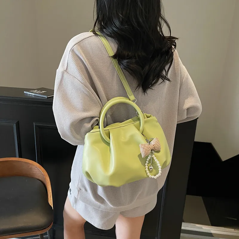 Yalu PU One Shoulder Handbag Women's Ecru/Black/Yellow/Pink-21