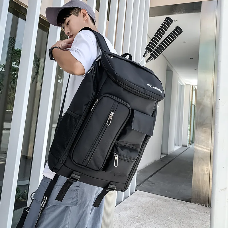 Yalu Nylon Backpack Regular Unisex Light Gray/Dark Gray/Black/Red-13