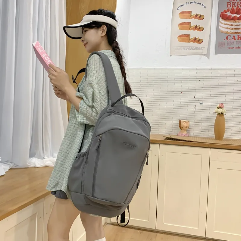 Yalu Nylon Backpack Tubas Unisex Ecru/Gray/Black/Pink/Light Blue-19