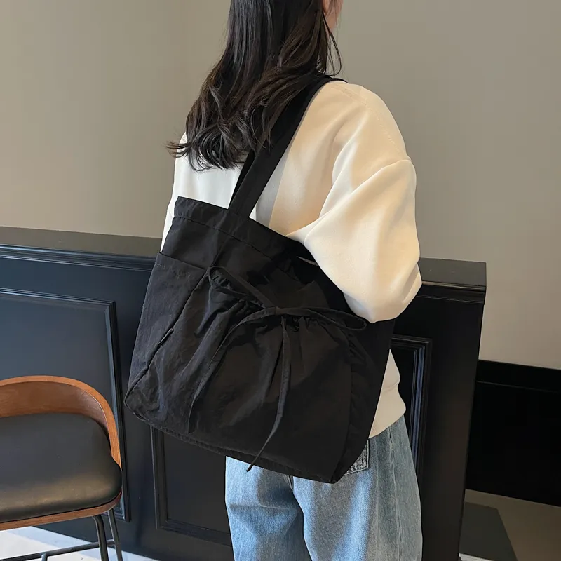 Yalu Nylon Underarm Shoulder Bag Unisex Ecru/Black/Pink/Green/Brown-10