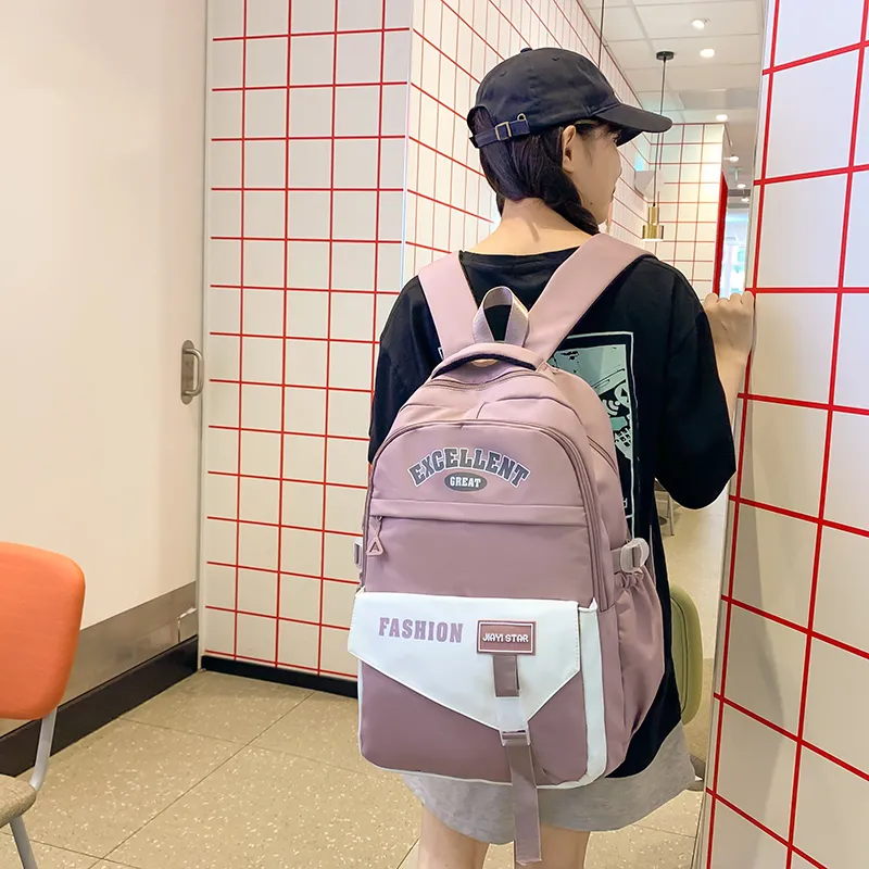 Yalu Nylon Backpack Unisex Black/Orange Red/Coffee/Green/Blue/Pink-27