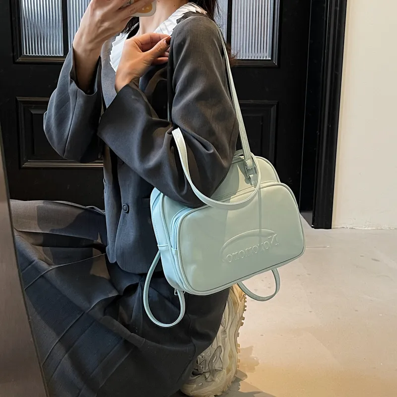 Yalu PU Backpack Shoulder Bag Regular Women's White/Black/Blue/Pink-19