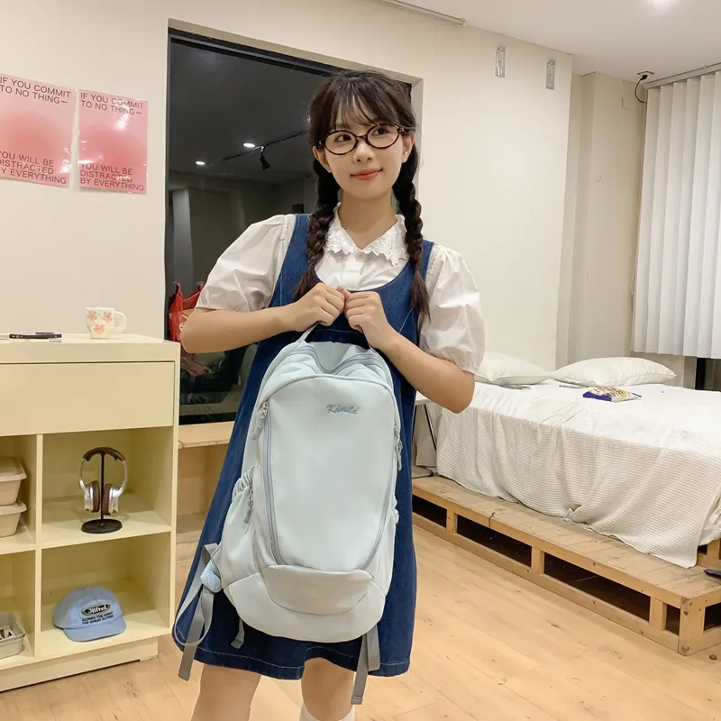 Yalu Nylon Backpack Tubas Unisex Ecru/Gray/Black/Pink/Light Blue-30