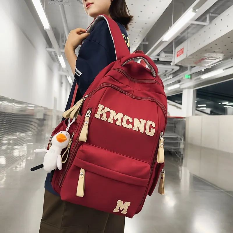 Yalu Fabric Backpack Unisex Black/Red/Khaki/Blue-10