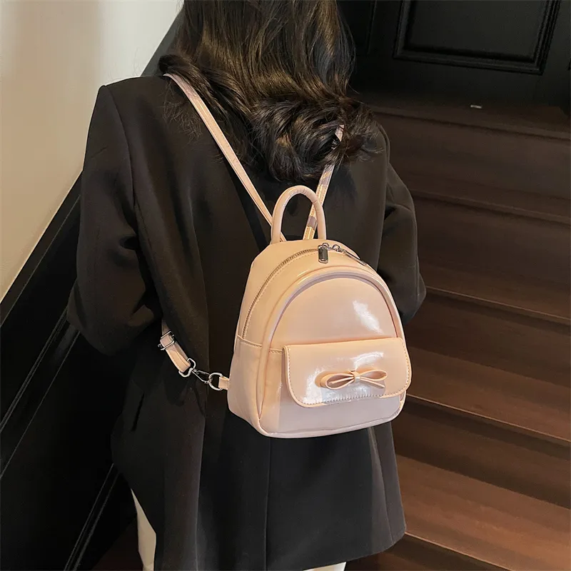 Yalu PU Backpack Women's Ecru/Silver/Black/Light Green/Pink-25