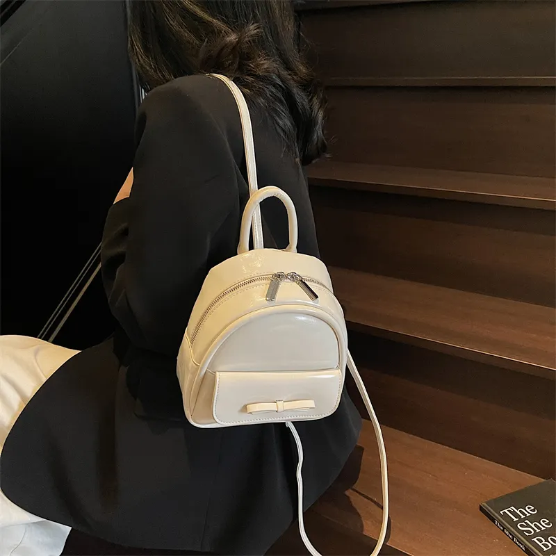 Yalu PU Backpack Women's Ecru/Silver/Black/Light Green/Pink-1