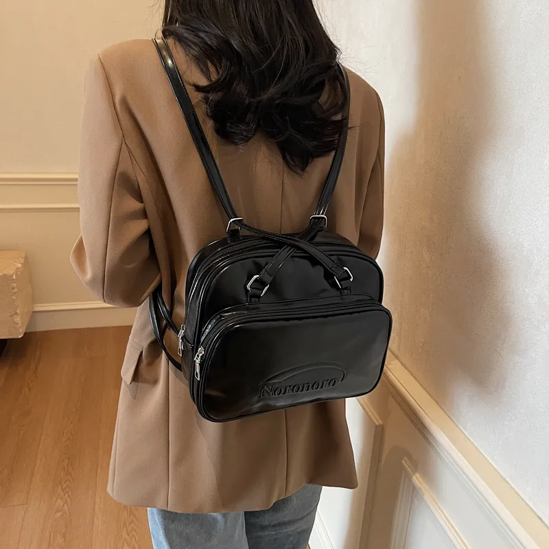 Yalu PU Backpack Shoulder Bag Regular Women's White/Black/Blue/Pink-12