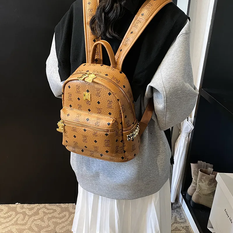 Yalu PU Backpack Regular Women's Black/Beige/Pink/Brown-25
