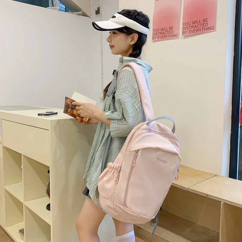 Yalu Nylon Backpack Tubas Unisex Ecru/Gray/Black/Pink/Light Blue-22