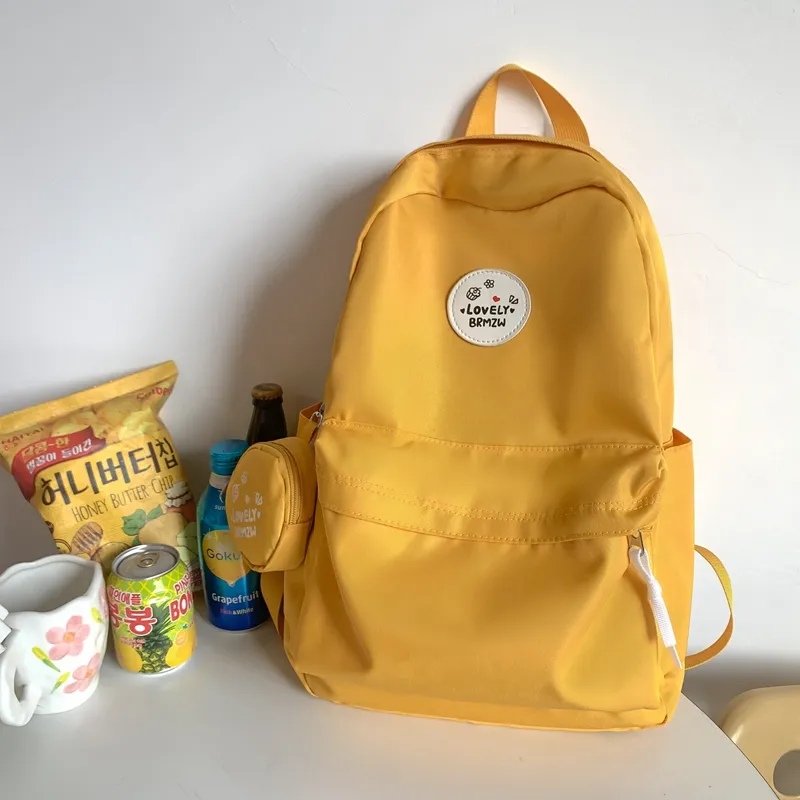 Yalu Nylon Backpack Regular Unisex White/Black/Ginger Yellow/Green/Dark Blue/Red-12