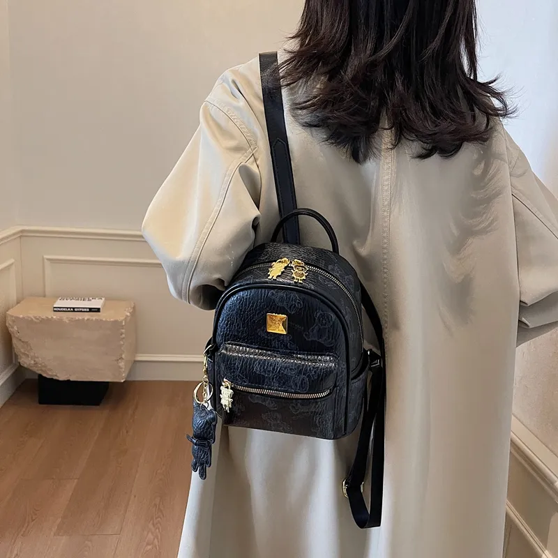 Yalu PU Backpack Women's White/Black/Pink/Brown-9