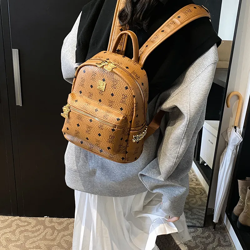 Yalu PU Backpack Regular Women's Black/Beige/Pink/Brown-26