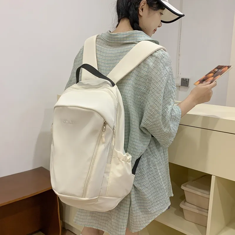 Yalu Nylon Backpack Tubas Unisex Ecru/Gray/Black/Pink/Light Blue-1