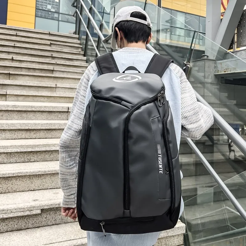 Yalu Nylon Backpack Unisex White/Dark Gray/Black-11