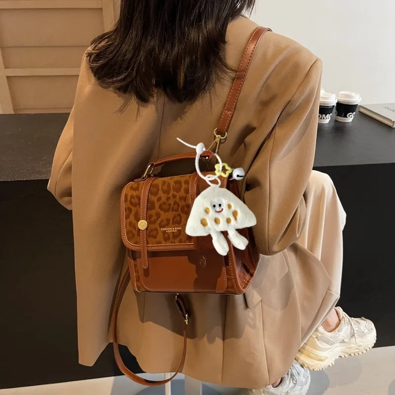 Yalu PU Backpack Women's Light Brown/Dark Brown/Coffee-3