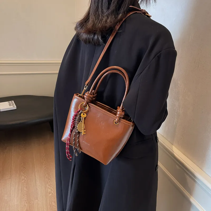 Yalu PU Crossbody One Shoulder Handbag Regular Women's Black/Coffee/Brown-3
