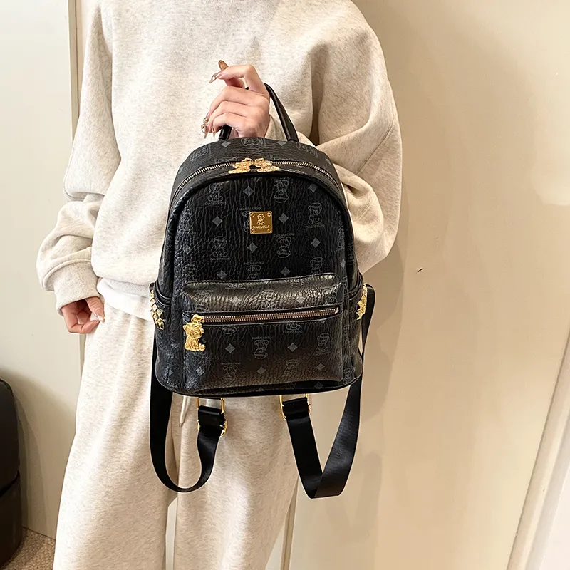 Yalu PU Backpack Regular Women's Black/Beige/Pink/Brown-15