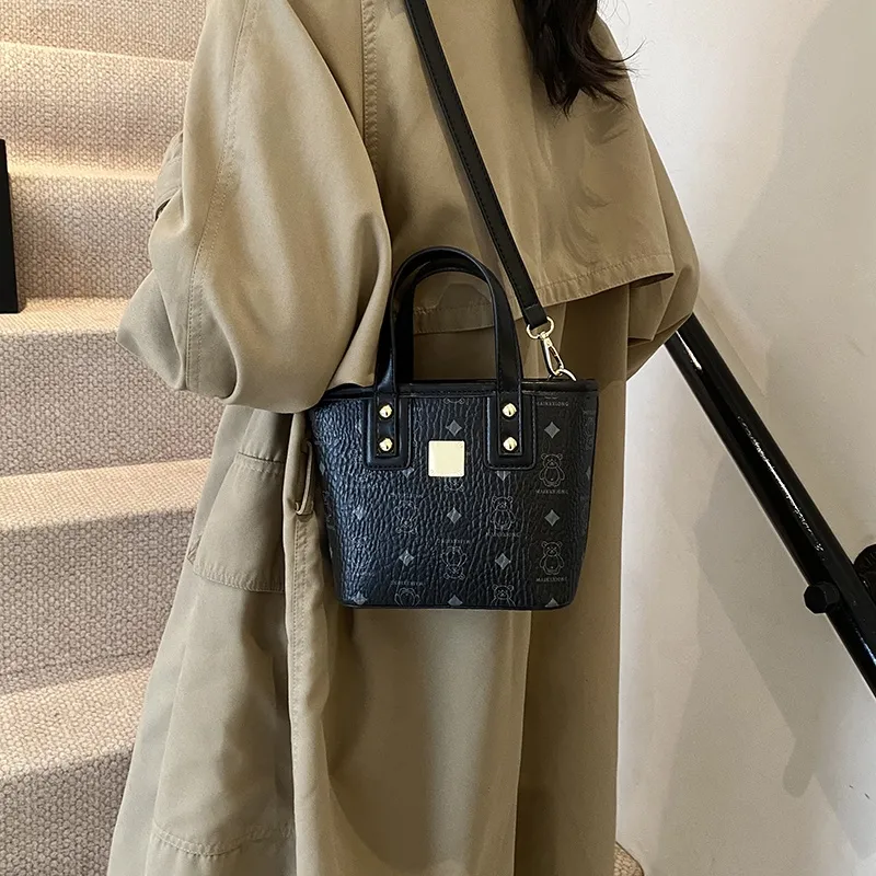 Yalu PU Basket Bag, One Shoulder Handbag Women's Black/Yellow/Beige/Pink-4
