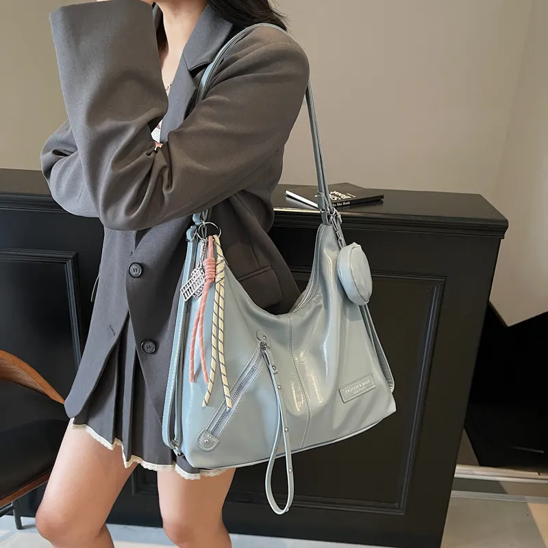 Yalu PU Backpack Women's Ecru/Black/Blue/Pink-16