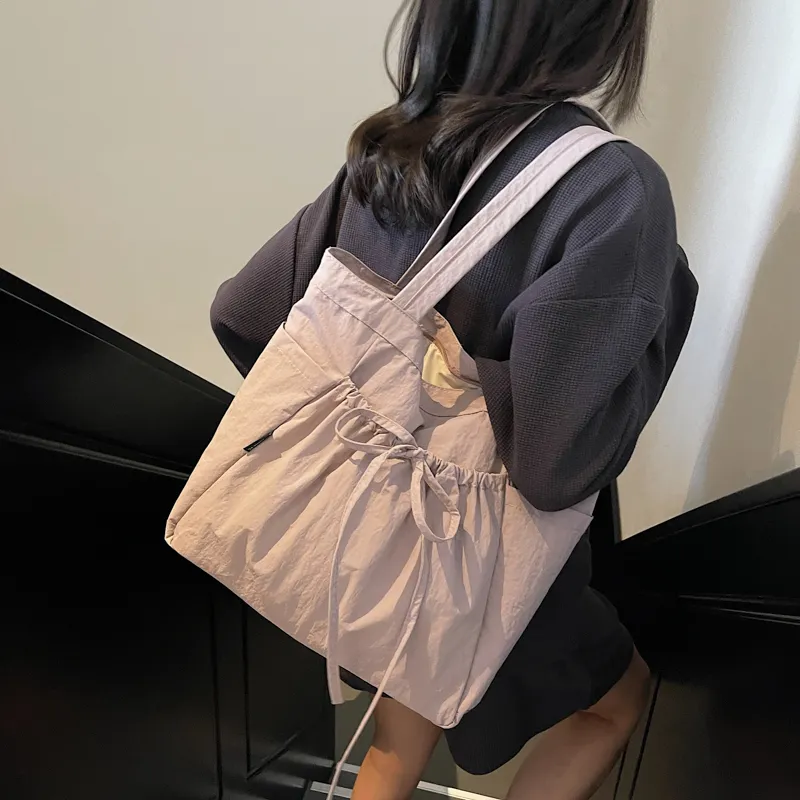 Yalu Nylon Underarm Shoulder Bag Unisex Ecru/Black/Pink/Green/Brown-22