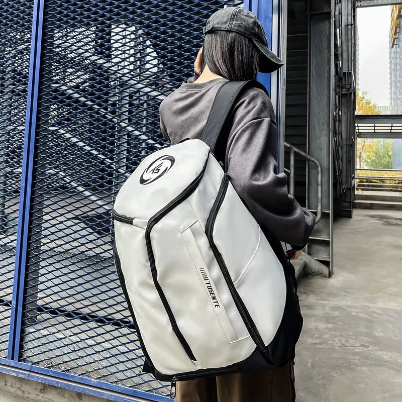 Yalu Nylon Backpack Unisex White/Dark Gray/Black-6