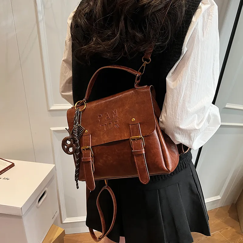 Yalu PU Backpack Regular Women's White/Black/Coffee/Brown-24