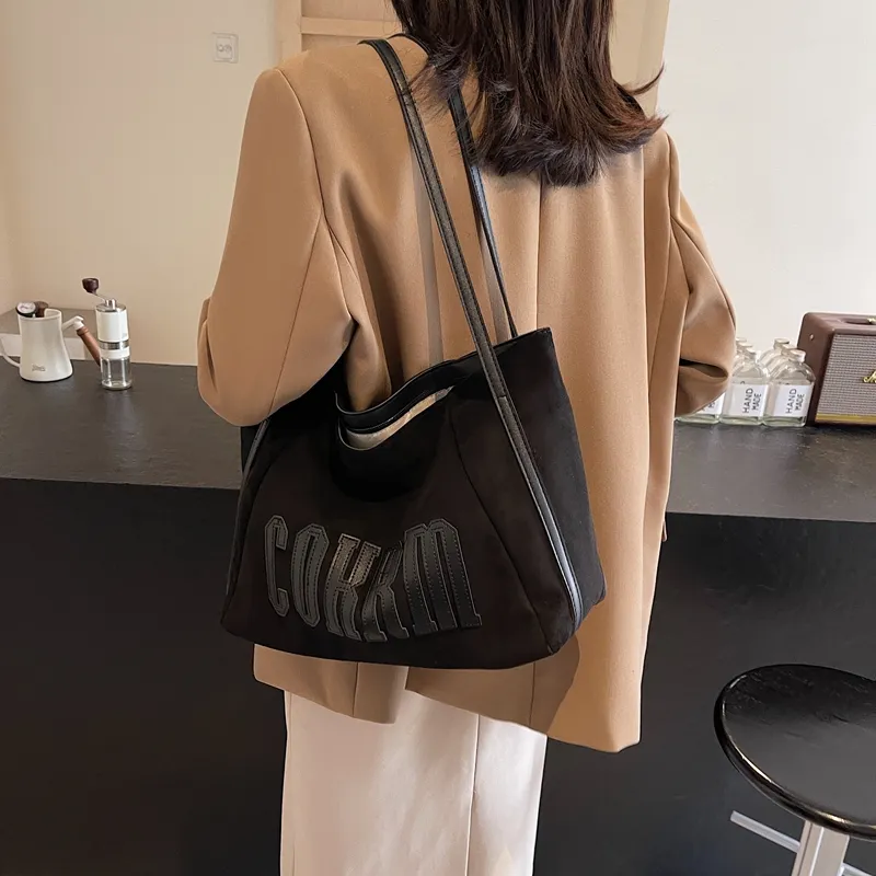 Yalu Suede Underarm Shoulder Bag Women's Black/Khaki/Coffee/Brown-3