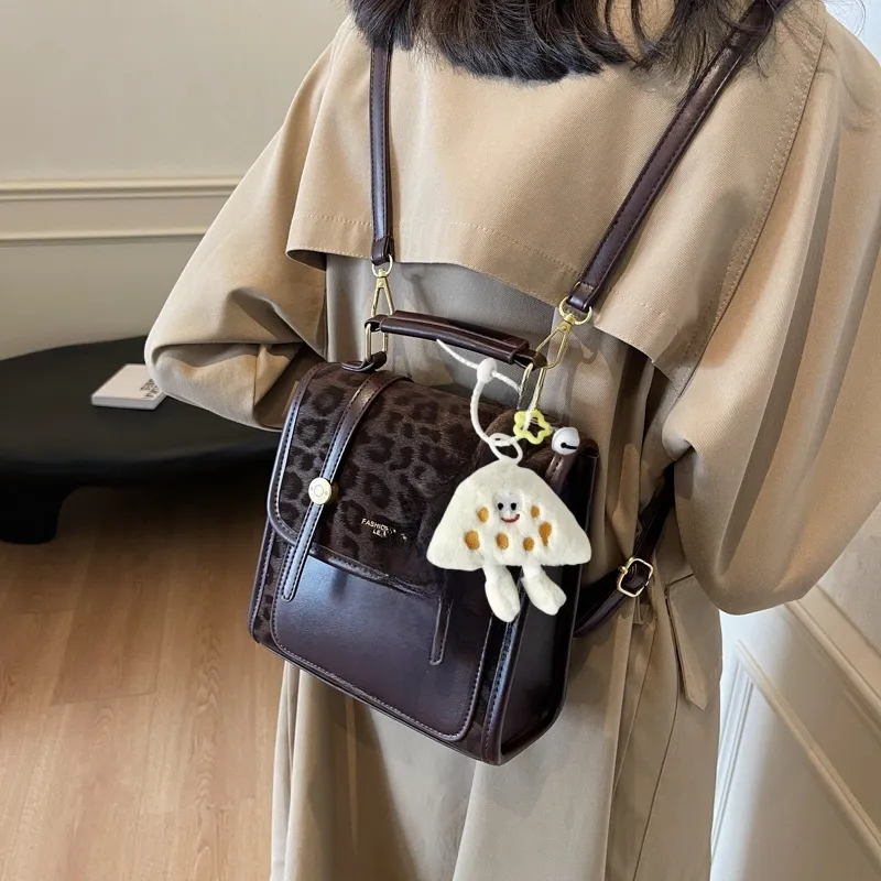 Yalu PU Backpack Women's Light Brown/Dark Brown/Coffee-17