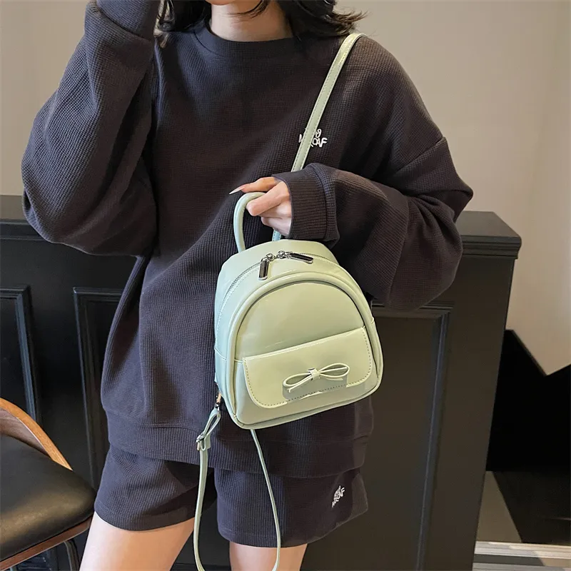 Yalu PU Backpack Women's Ecru/Silver/Black/Light Green/Pink-20