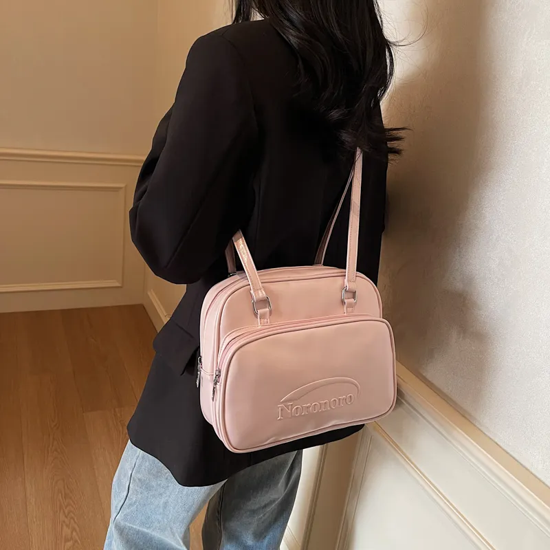Yalu PU Backpack Shoulder Bag Regular Women's White/Black/Blue/Pink-24