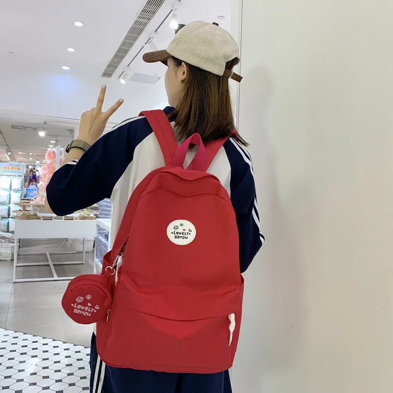 Yalu Nylon Backpack Regular Unisex White/Black/Ginger Yellow/Green/Dark Blue/Red-31