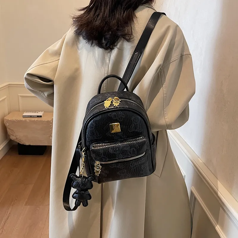 Yalu PU Backpack Women's White/Black/Pink/Brown-11