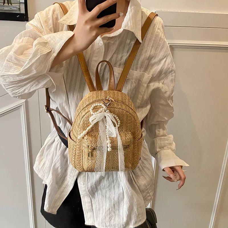 Yalu PU Backpack Women's Ecru/Khaki-8