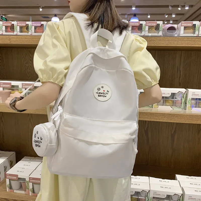 Yalu Nylon Backpack Regular Unisex White/Black/Ginger Yellow/Green/Dark Blue/Red-2