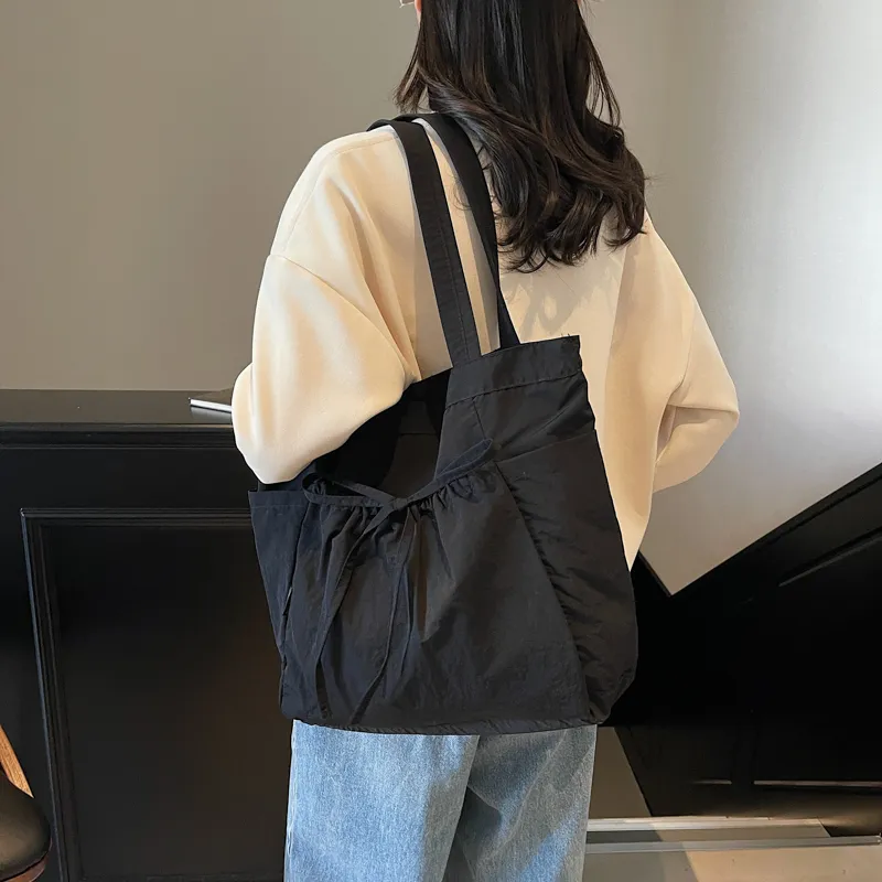 Yalu Nylon Underarm Shoulder Bag Unisex Ecru/Black/Pink/Green/Brown-12