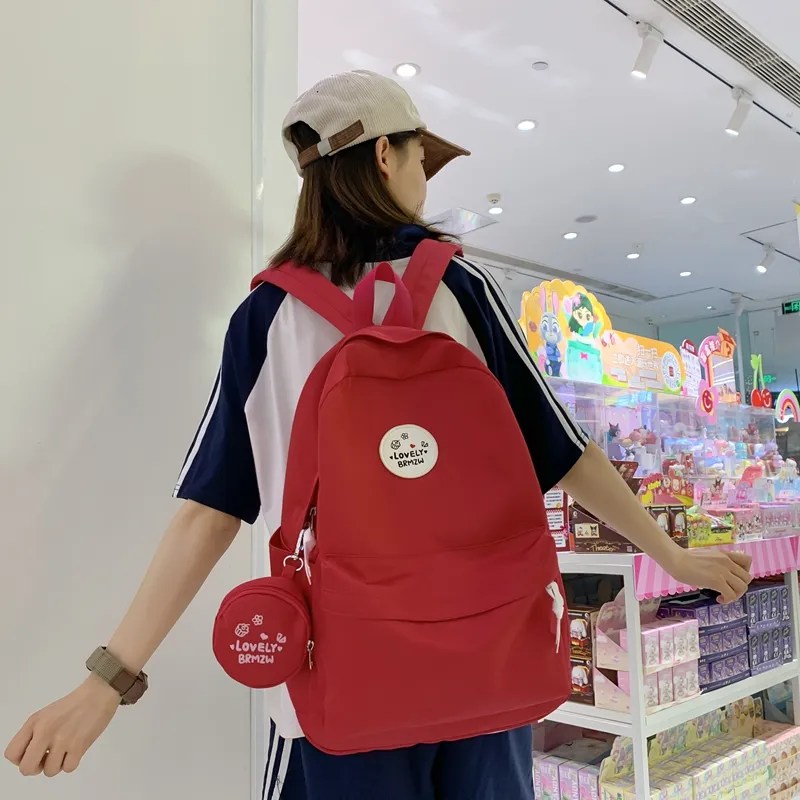 Yalu Nylon Backpack Regular Unisex White/Black/Ginger Yellow/Green/Dark Blue/Red-28
